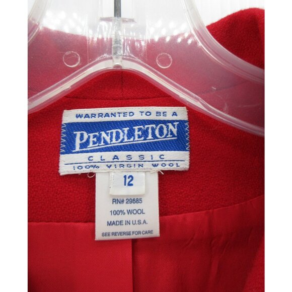 VINTAGE Pendleton Blazer 12 Virgin Wool Jacket Coat Holiday USA Made - Picture 8 of 10
